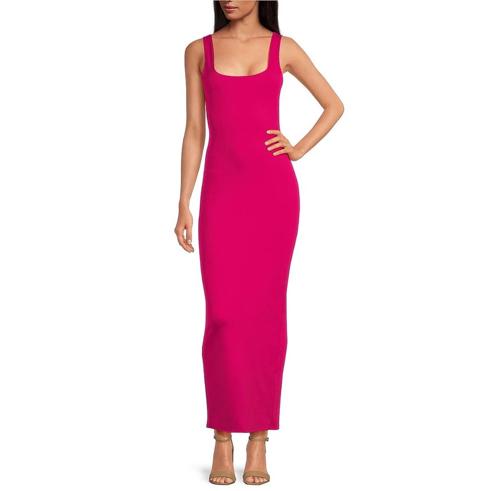 Good American Pink Sleeveless Sheath Maxi Dress